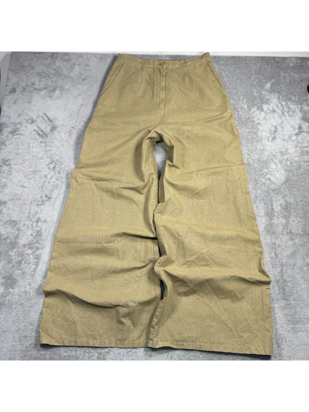 Forte Forte Italy High Rise Super Wide Leg Baggy Pants Womens 4 Beige Designer